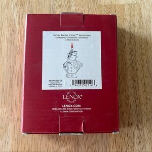 Lenox Silver Gems Clear Snowman Ornament